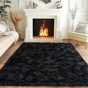 Tappeto Zwart 120x160 Tappeto Zoppo con Tessuto Alto Polito per Salotto, Tappeto Shaggy Alto Polito per Salotto, Tappeto con Funzionalità Antiscivolo per Camera da Letto, Camera da Bambino