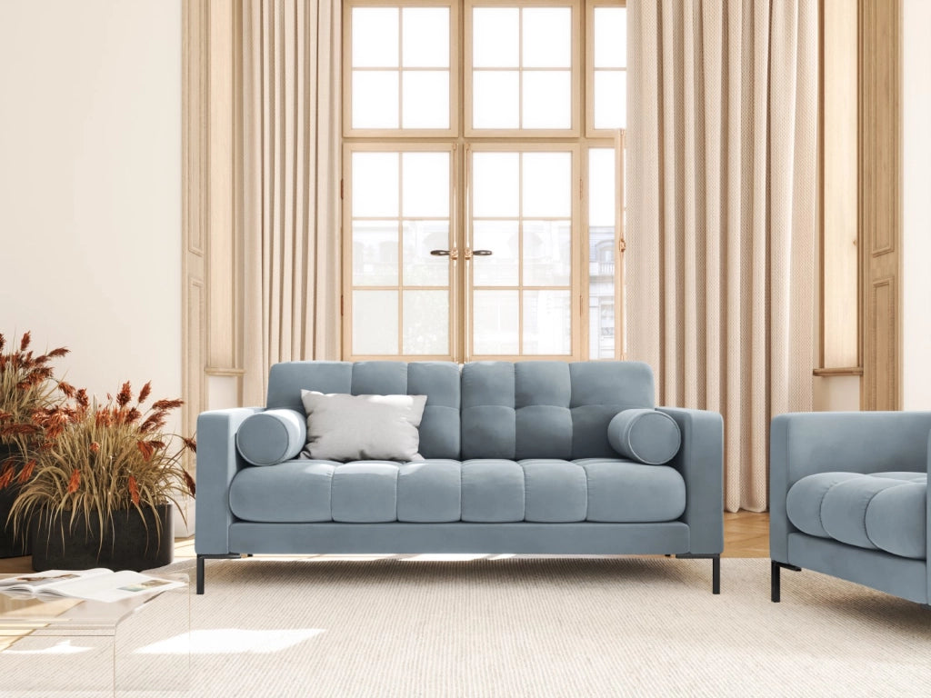 Cosmopolitan Design - Divano "Bali" 2 posti in velluto azzurro 