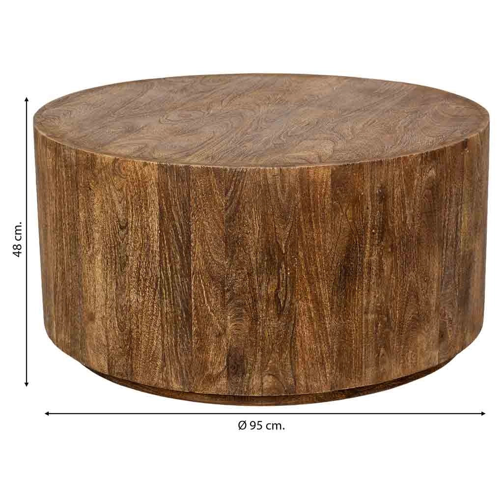 Tavolino da caffè in legno marrone 95x95x48h cm
