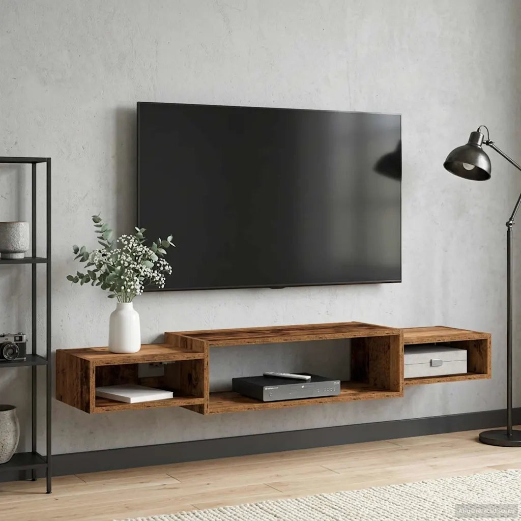Mobile TV da Parete A parete Legno antico 140 x 28 x 21 cm