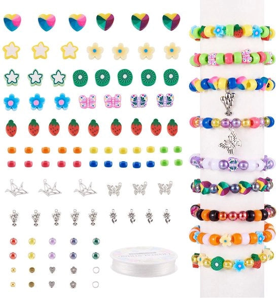 Kit per creare bracciali DIY - Inclusi fili e hanger - Multicolore - Adatto per bambini e adulti - 465 pezzi