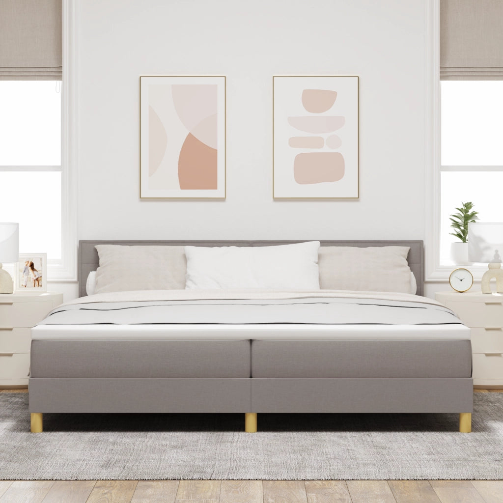 Letto a Molle con Materasso & LED Tortora 200x200 cm Tessuto