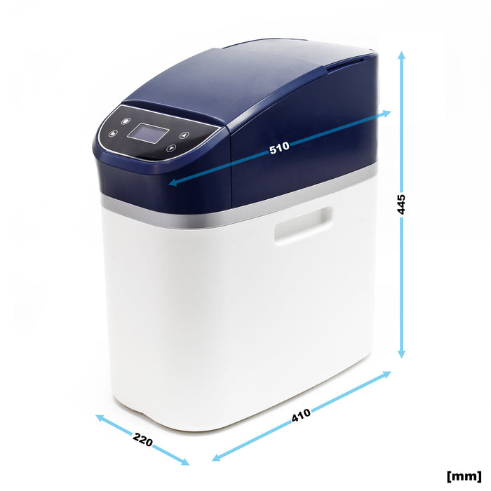 NW-SOFT-R1 Addolcitore d'acqua 500 l/h con serbatoio salamoia da 10 kg e display