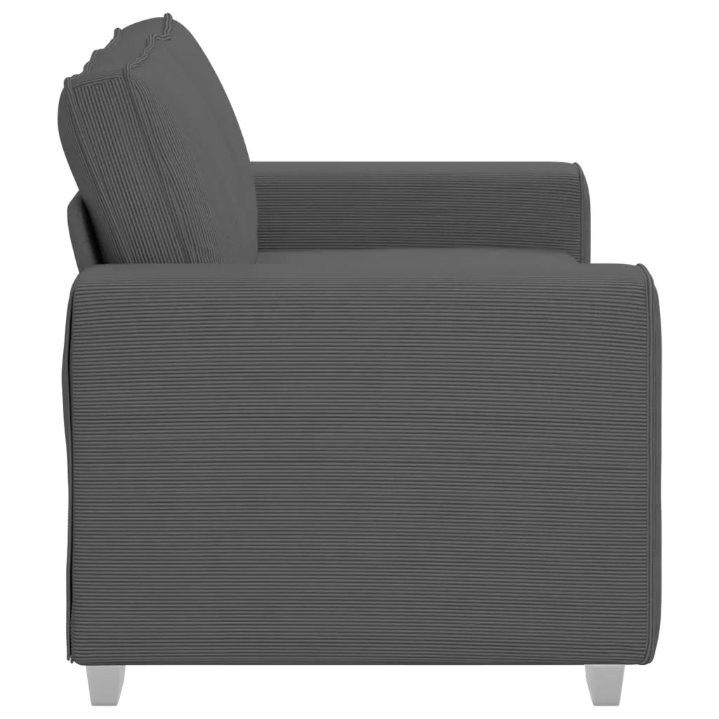Divano | Divano da soggiorno | Sofa Divanetto Grigio Scuro 160x77x82 cm Tessuto di Velluto a Coste