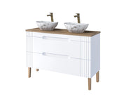 Set mobili bagno 120 cm con lavabi da appoggio Fiji White 120 cm