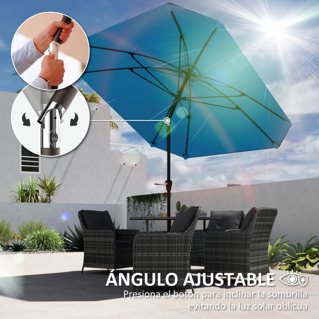 Ombrellone da Giardino 233x233 cm ¨C Xylo ¨C Angolo Regolabile Impermeabile Alluminio Blu