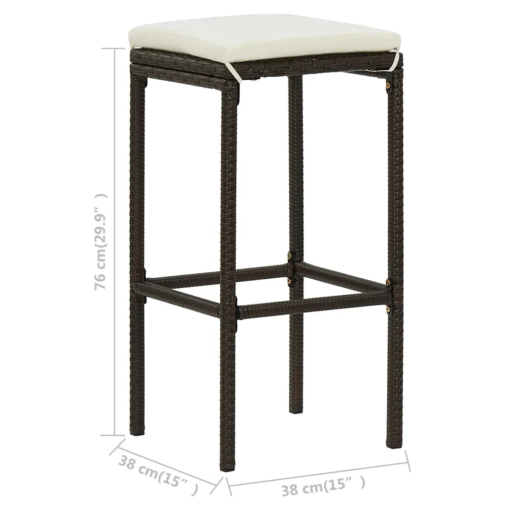 Set da Bar 3 pz in Polyrattan Marrone CFW7826665