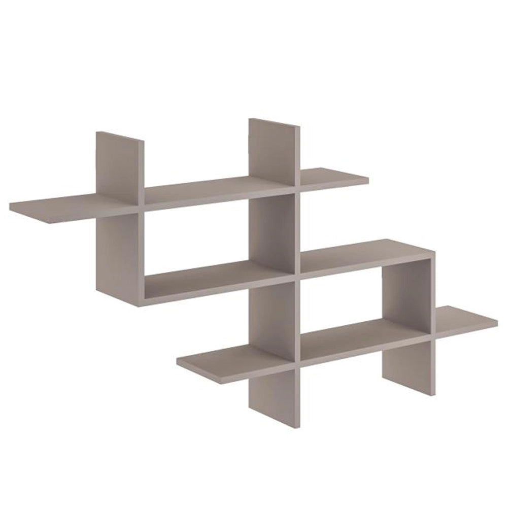Mensola Libreria 3 Ripiani Geometrica Salvaspazio 150x82x22 cm Grigio Chiaro