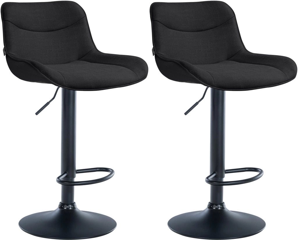 2er Set Barhocker Vonore Stoff schwarz