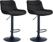 2er Set Barhocker Vonore Stoff schwarz