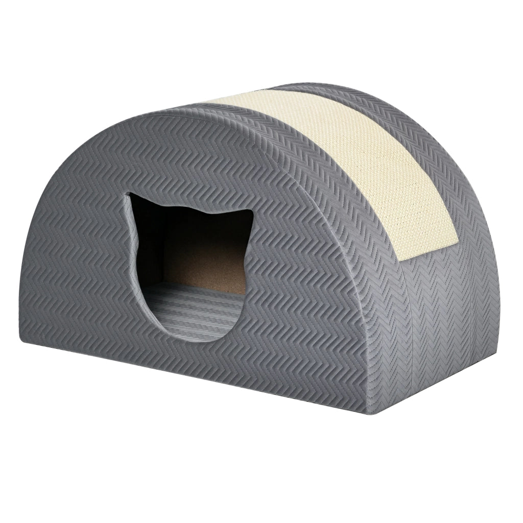 Cuccia per Gatti con Tiragraffi in Sisal ¨C Zephmum ¨C Grigio 48.5x30x30 cm
