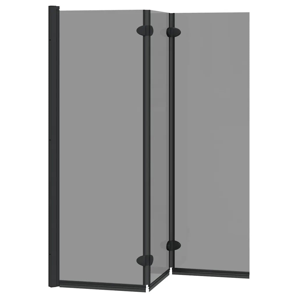Involucro Doccia Nero 130 x 138 cm Vetro ESG e Alluminio CFW5554025