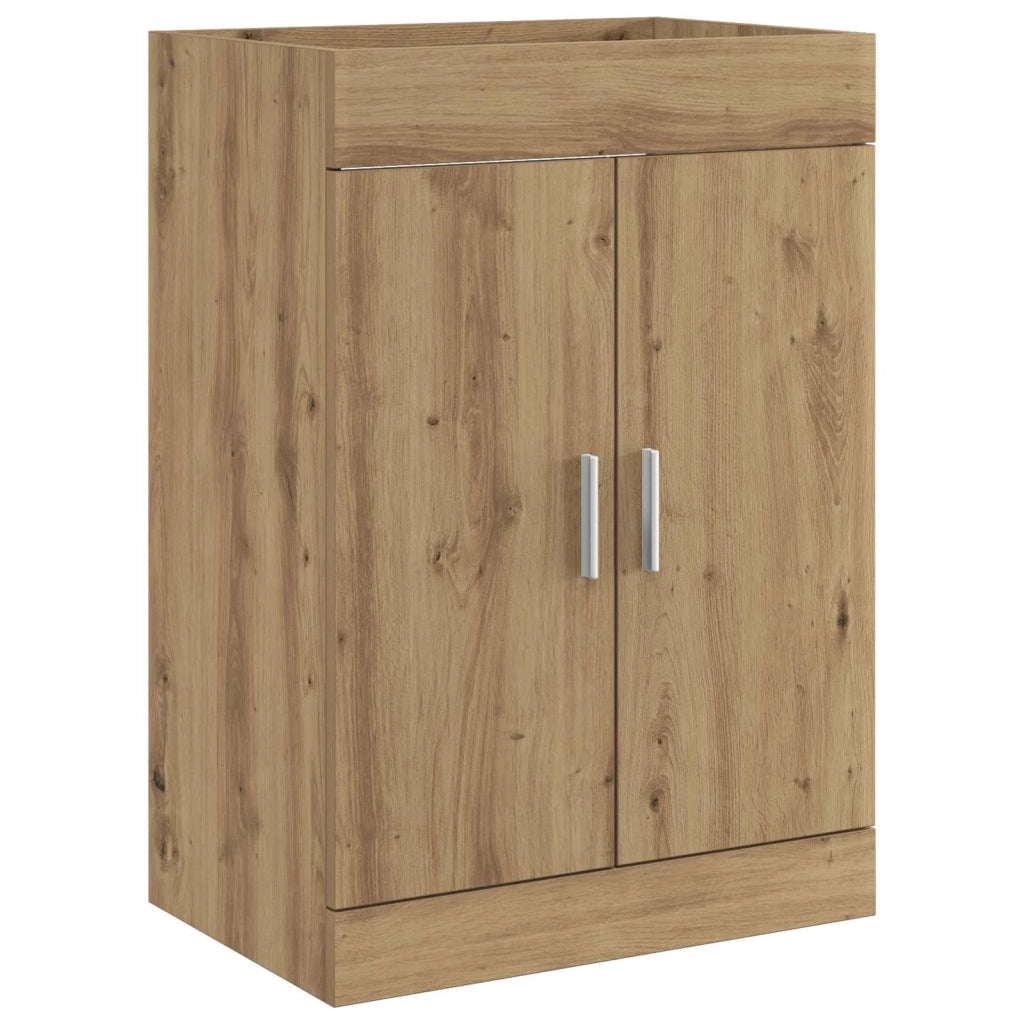 Mobiletto da Bagno Sotto Lavabo Rovere Artigianale 890695