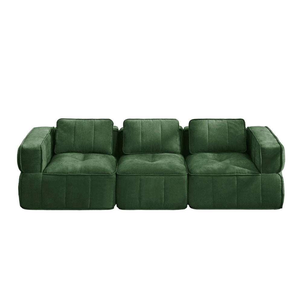 Divano 3 posti ¨C Minimal ¨C verde tessuto morbido