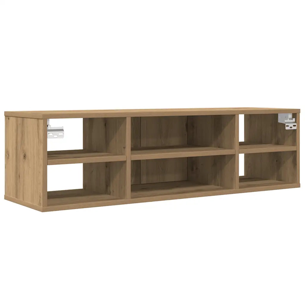Mobiletto a muro funzionale e di design 101 x 30 x 29 cm pratico design minimalista salvaspazio in legno di rovere ingegnerizzato realizzato artigianalmente 02_0050889