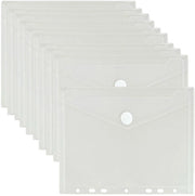Pacchetto di 10 borse documentali A5, cartellini per archiviazione, cartelle documentali, buste trasparenti con chiusura con adesivo, borse portafoglio per documenti, ricevute, articoli da ufficio (22,5 x 18 cm)