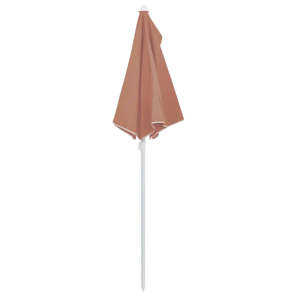 Ombrello | Parasolne Semicircolare da Giardino e Palo 180x90cm Terracotta