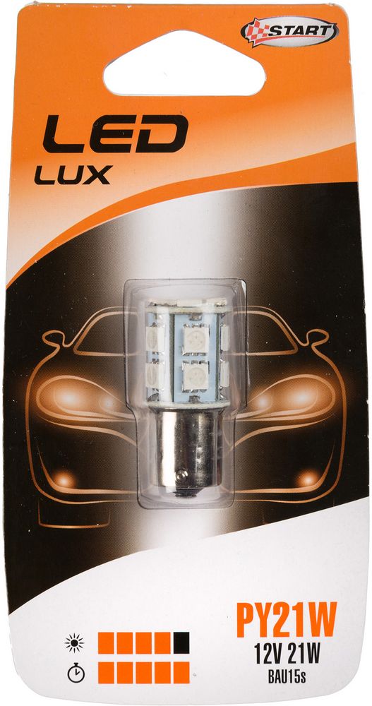 PY21W Lampadina Singola 13 Led arancio per luci auto 12V 21W BAU15s