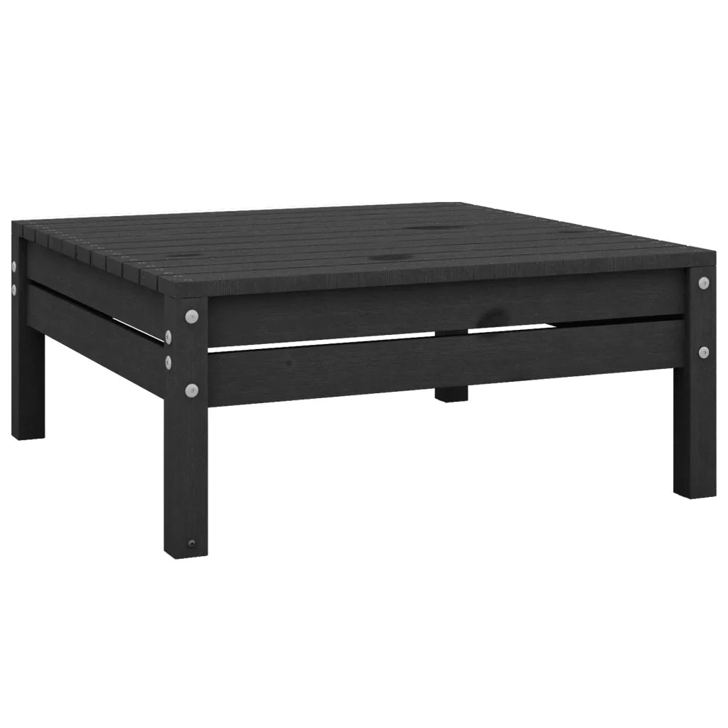 Set Divani da Giardino 9 pz Nero in Legno Massello di Pino cod mxl 37029