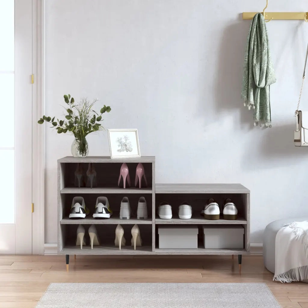 Scarpiera | Mobile per scarpe Grigio Sonoma 102x36x60 cm in Legno Multistrato