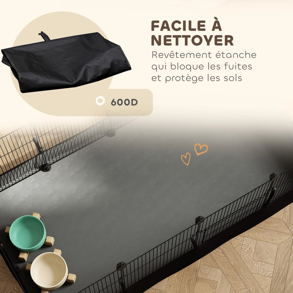 Recinto per Animali Domestici Modulabile ¨C zephmum ¨C Nero, Acciaio, 120x60x40 cm
