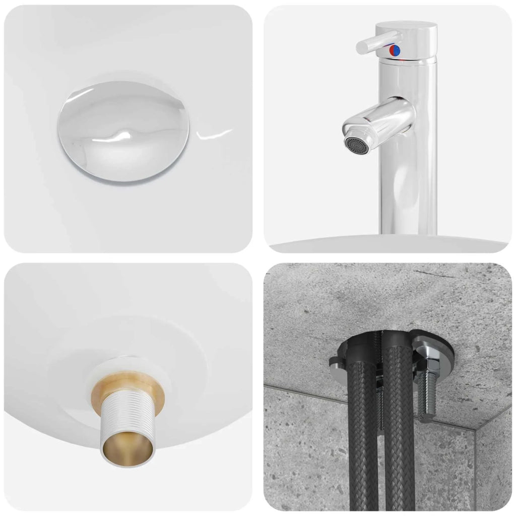 Set di mobili per il bagno 3 pz Grigio Cemento 3405910