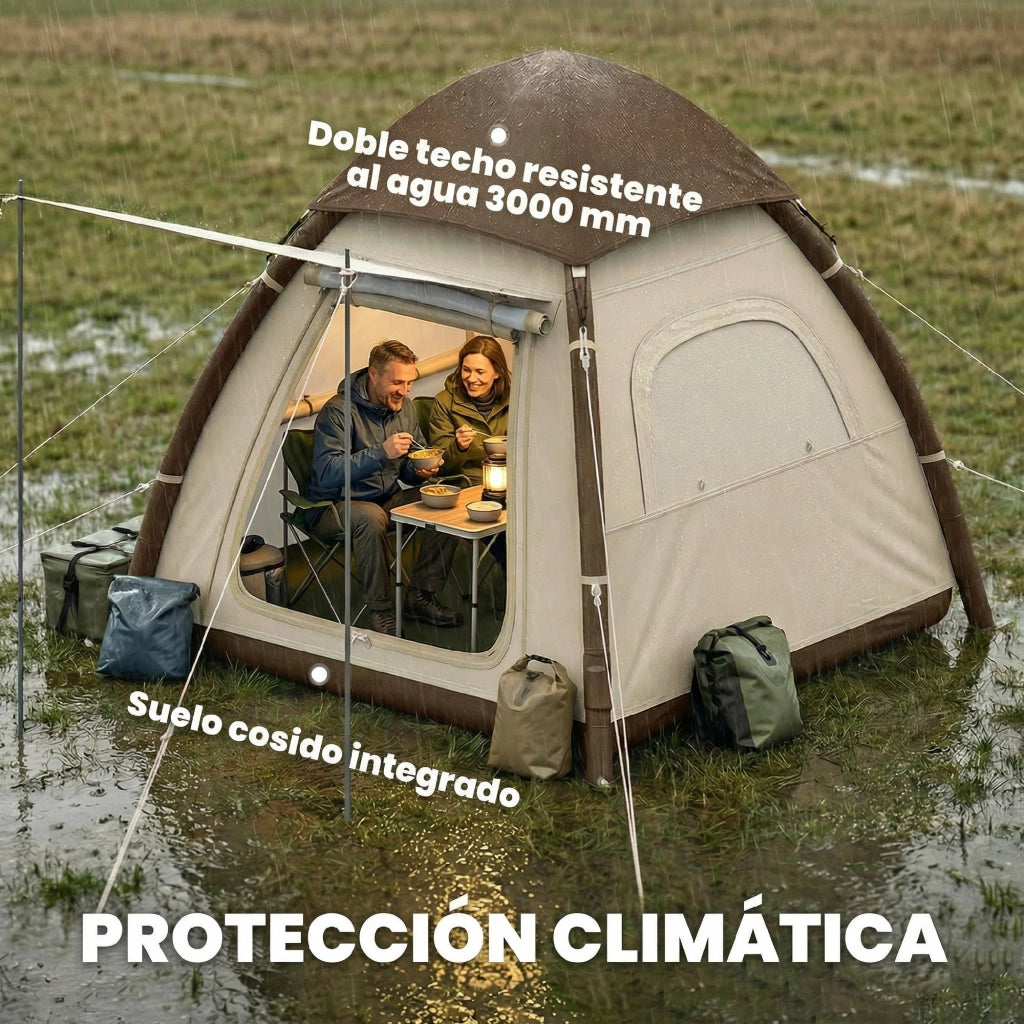 Tenda da campeggio gonfiabile 3-4 persone con zanzariera e pompa ¨C zephmum ¨C UPF30+ impermeabile