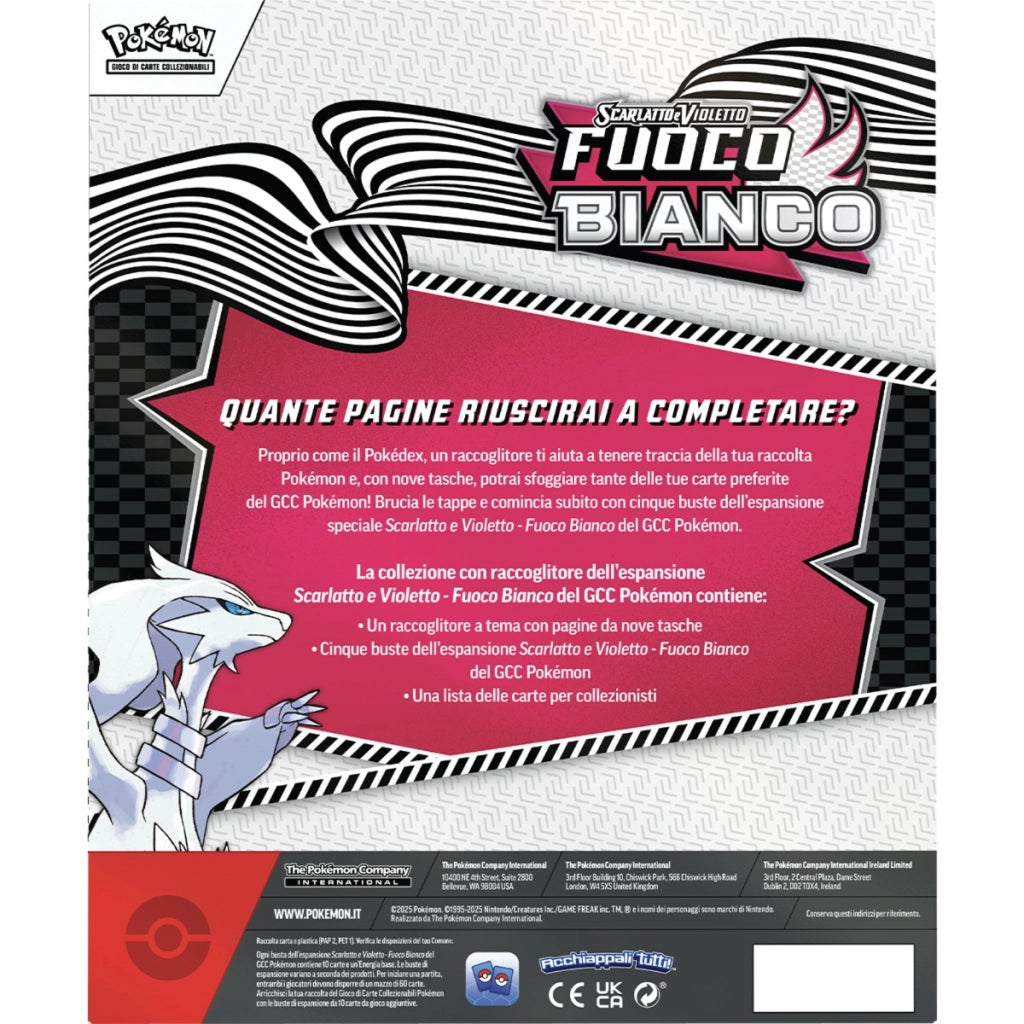 Pokemon Fuoco Bianco Collezione con raccoglitore dell’espansione scarlatto e violetto – fuoco bianco del gcc pokémon