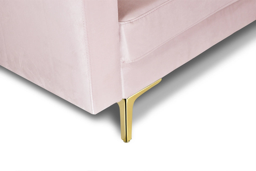 Divano 2 posti in velluto rosa piedi in metallo dorato - Chloe - DI-CH19FBC-PD