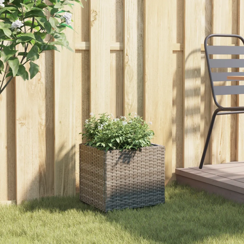 vidaXL Fioriera da Giardino Grigia 36x30x32 cm in Polyrattan
