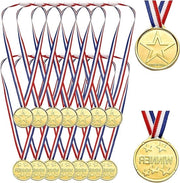 Medaglie di partita da gioco in stile olimpico con nastro, 16 pezzi, medaglie d'oro.