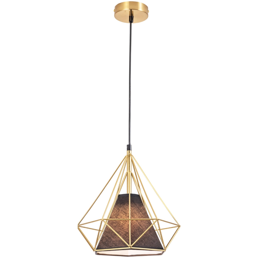 Lampada a sospensione Polux Hira industriale oro/nera E27 Ø28