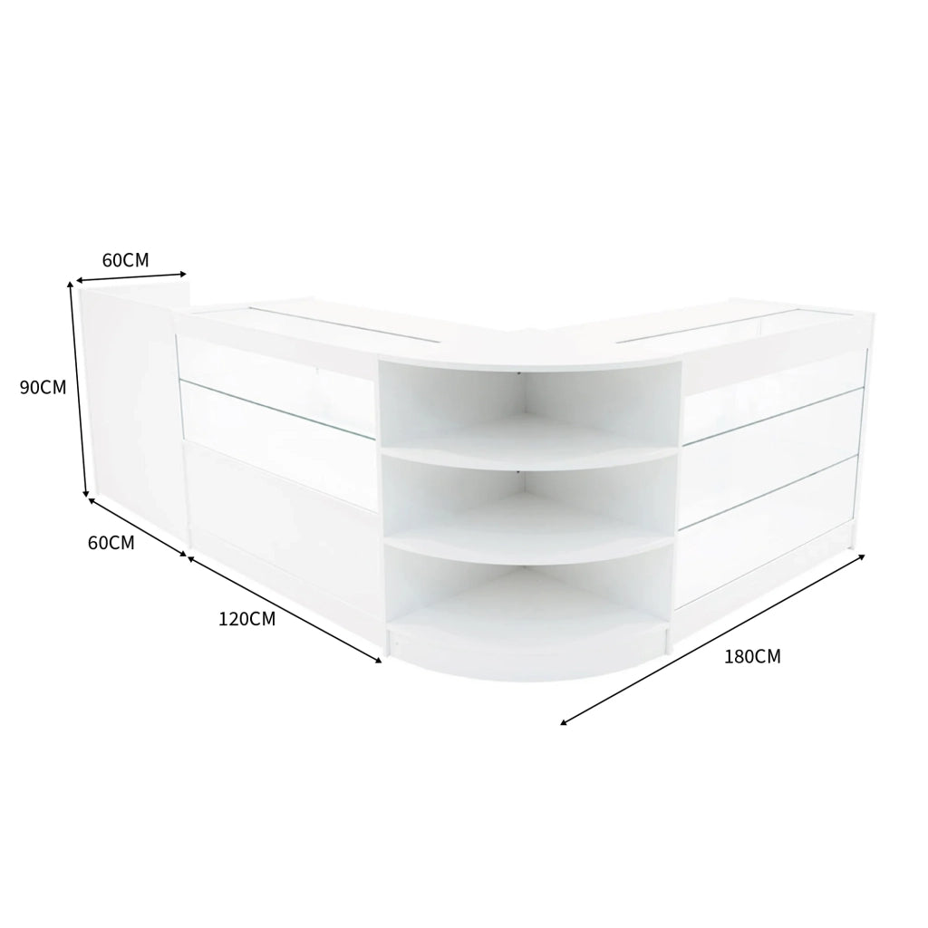 Set Banconi Bianco Theia LED K1200 C1200 LM60 TB60 con Serratura e Vetrina