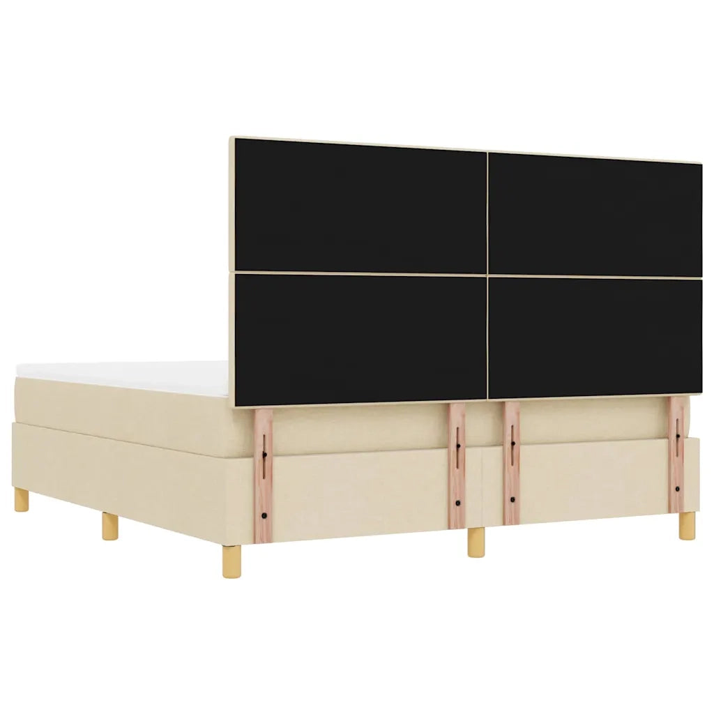 Letto a molle con testiera Crema 200 x 180 cm Tessuto 3344322