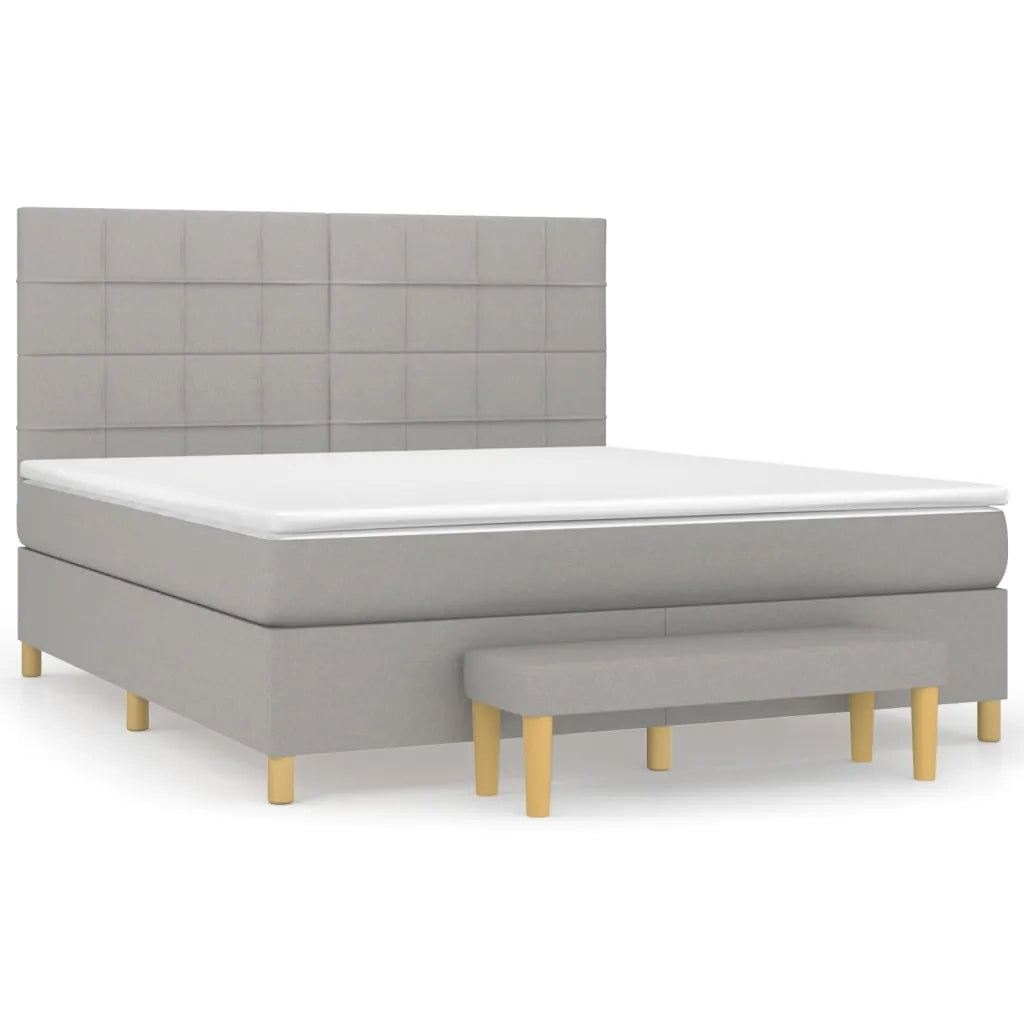 Giroletto a Molle con Materasso Grigio Chiaro180x200 cm Tessutocod mxl 99210