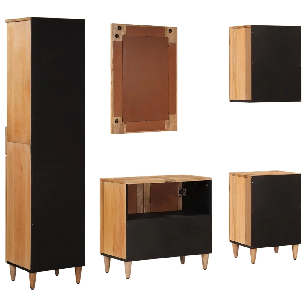 Set di mobili per il bagno con cassetto 5 pcs Naturale 3310099