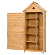 Armadio da esterno per attrezzi in legno, Casetta da giardino 80x45x177cm