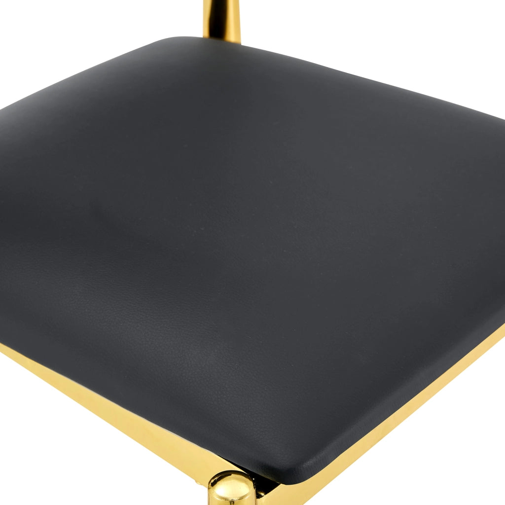 Sedia da Pranzo con Schienale Ergonomico Semicircolare e Seduta Imbottita in PU Nero 80 cm