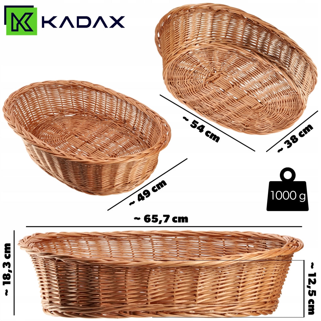 Cuccia per cani e gatti KADAX in vimini naturale, media, ecologica, 65 cm.