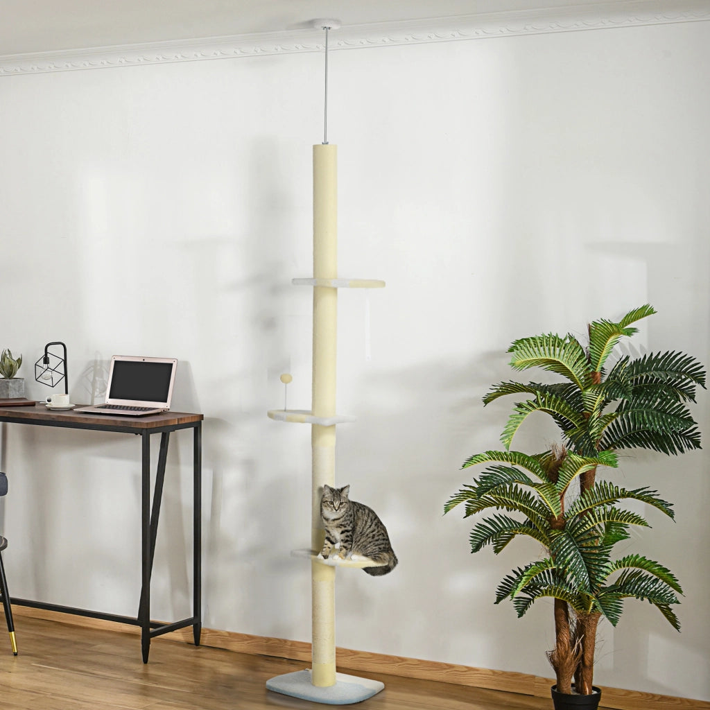 Albero per gatto ¨C zephmum ¨C crema 47x34x220-260 cm