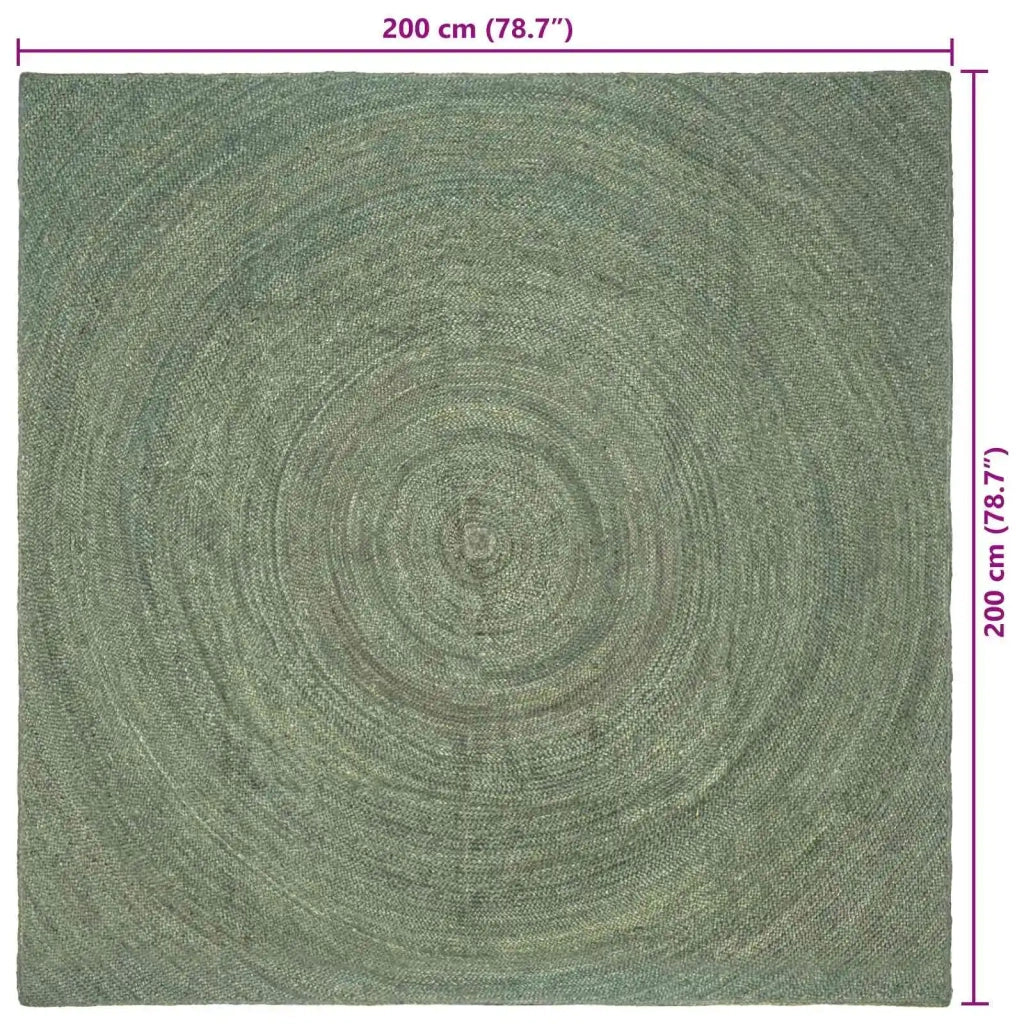 Tappeti per area Verde Oliva 200 x 200 cm Juta