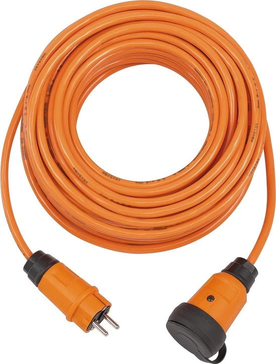 Cavo di estensione VQ 1100 IP44 - 10m cavo H07BQ-F 3G15 - Arancione - Uso costruzioni - Uso permanente all'aperto - BGI 608 - Prodotto in Germania