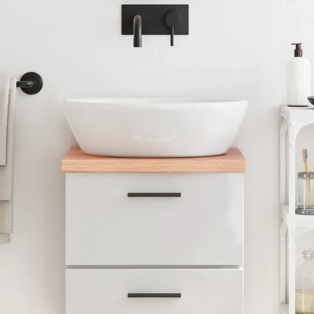 Piano Bagno Marrone 40x30x(2-4) cm Legno Massello Trattato 3156090