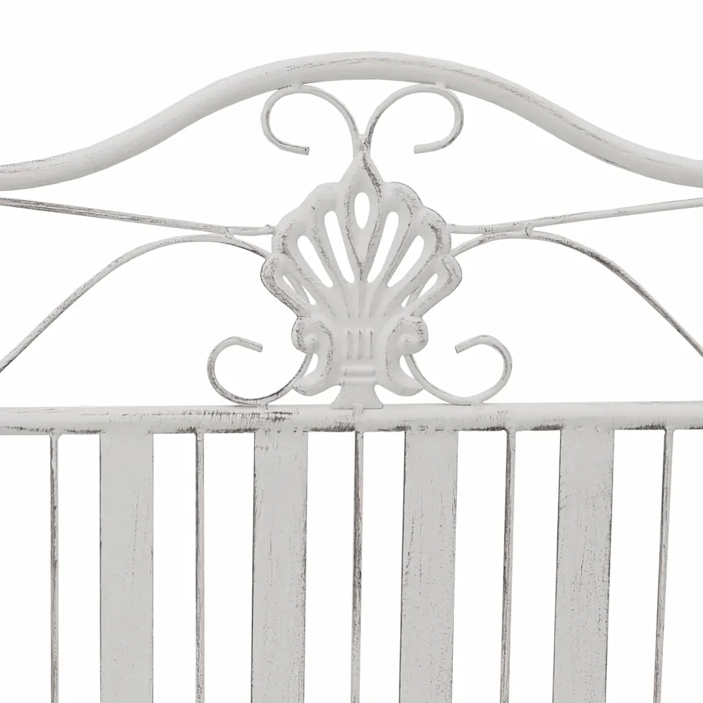 Panchina da giardino Bianco Antico 103,5 x 59 x 89 cm Acciaio 42008118