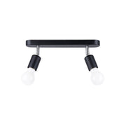 Plafoniera barra Pure Lume Birken nera cromo 2xE27