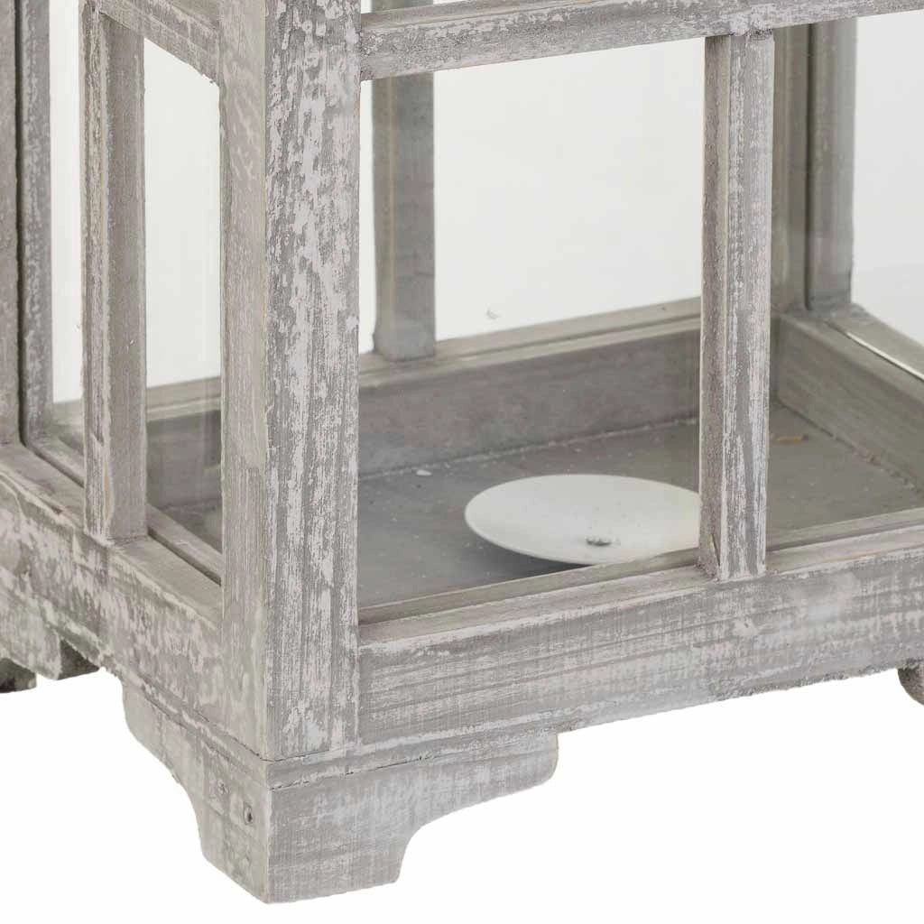Lanterna in legno bianco 20,5x15,5x48,5h cm