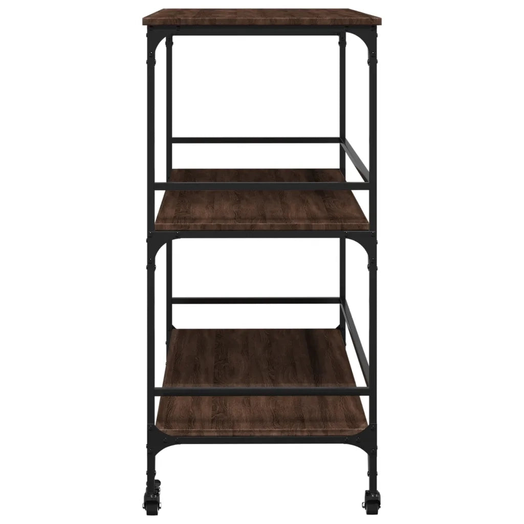 Carrello da Cucina-Scaffale per Cucina Rovere Marrone 100,5x50x105 cm