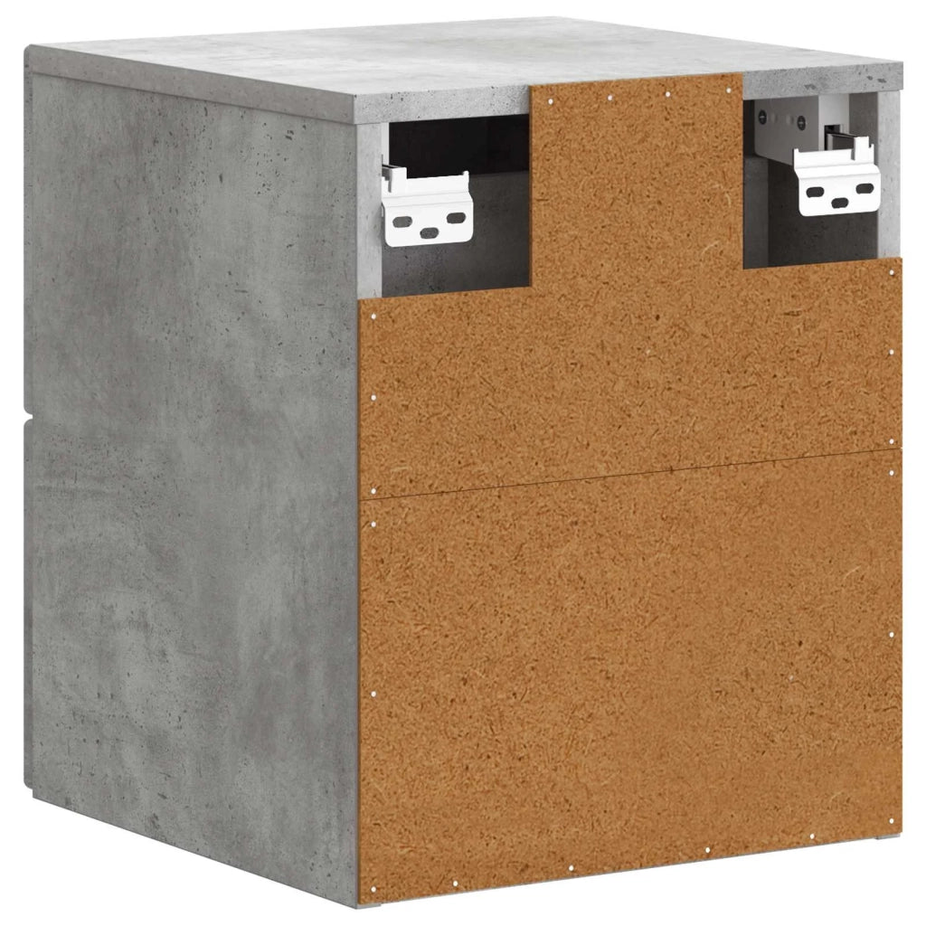 Mobiletto da notte a muro Grigio Cemento 34,5 x 33 x 40 cm 898981