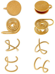 Orecchini in Acciaio Inossidabile 8 pezzi - Clip Regolabile - Orecchini a Manica - Orecchini a Spirale - Orecchini a Compressione