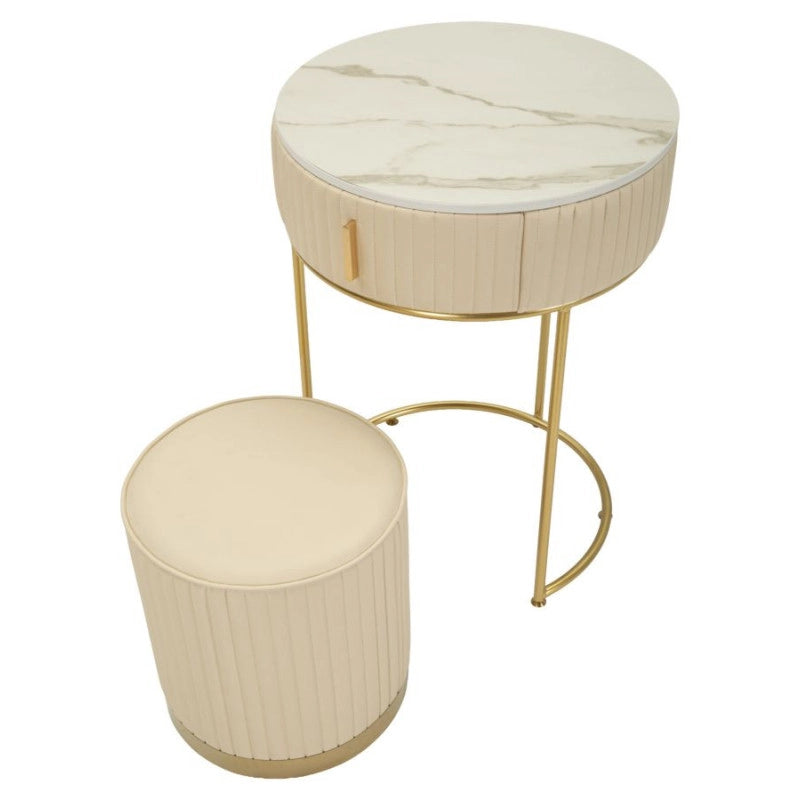 Comodino/toletta Con Puff Pok cm ø 52x70 - ø 36x39